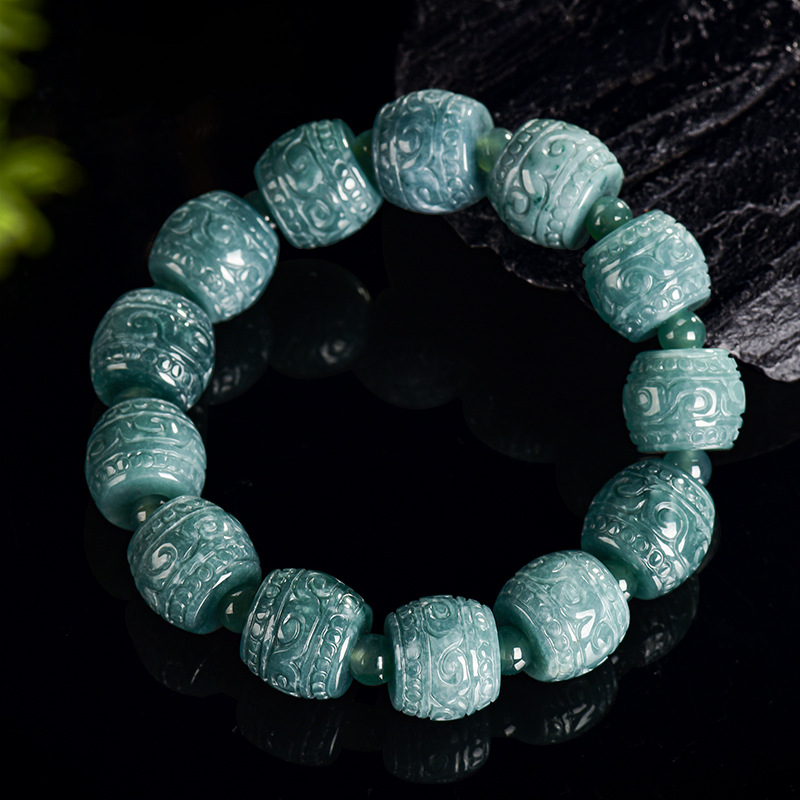 Bracelets - Naturalna bramka z jadeitu birmańskiego, rzeźbiona,