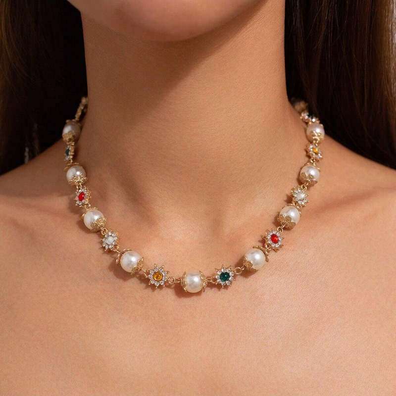 Naszyjnik choker z perłami w s – Pearl Choker Necklace Vintage recenzja i cena