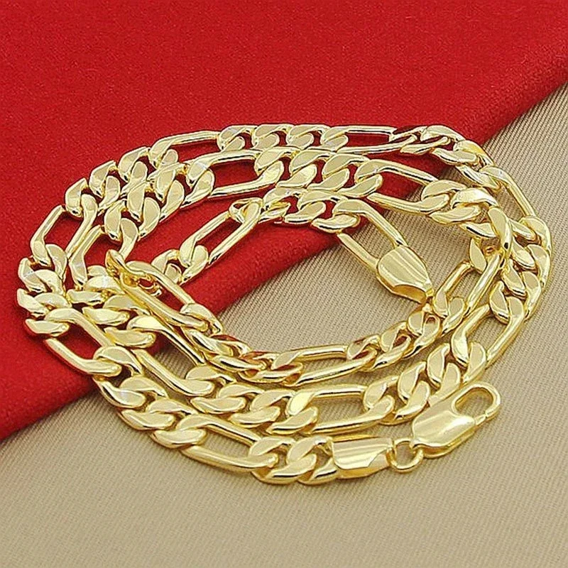 Srebro próby 925 pozłacane 18- – 925 Sterling Silver Chain Necklace Men recenzja i cena