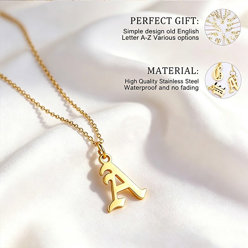 Naszyjniki z literami dla kobi – Initial Letter Necklace 18K Gold recenzja i cena