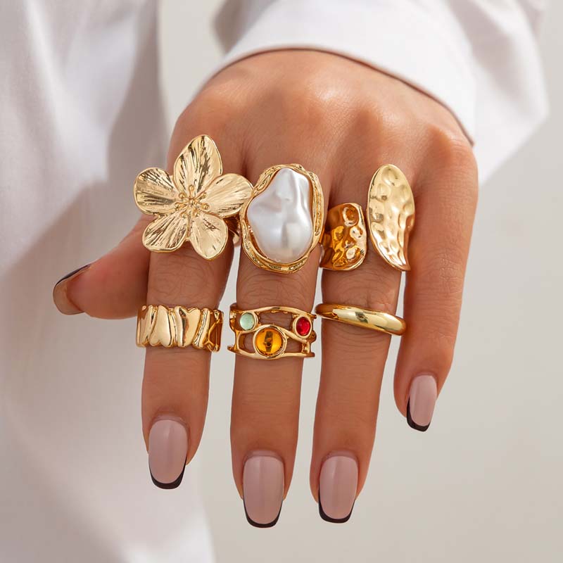 6 sztuk/zestaw Vintage Metalow – Vintage Punk Knuckle Rings Set recenzja i cena