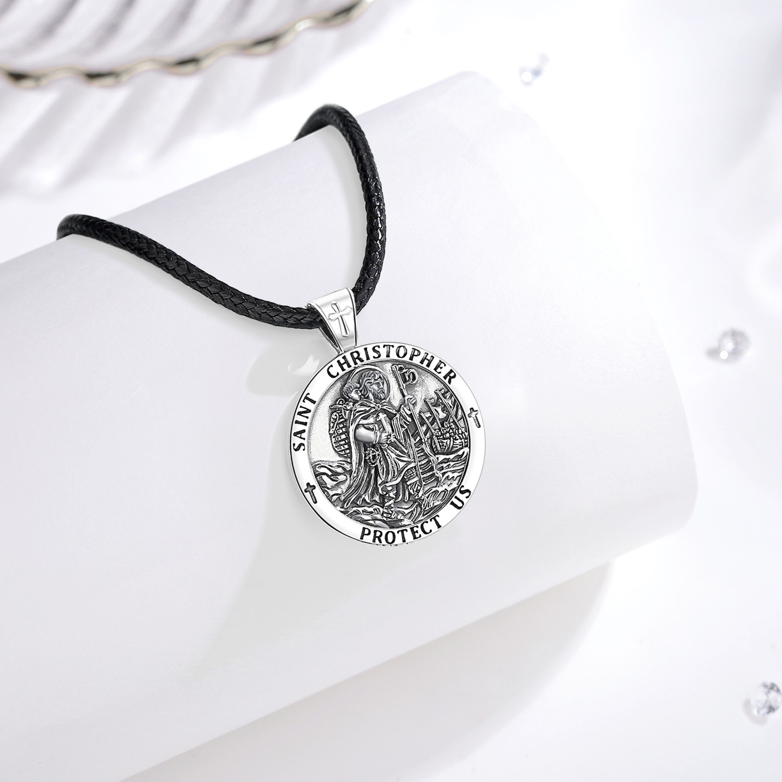 Eudora Nowy Srebrny Naszyjnik  – 925 Sterling Silver Chain Necklace Men recenzja i cena