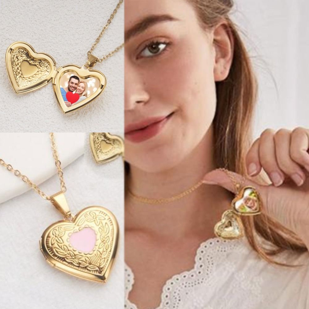 Naszyjnik DIY zdjęcie medalion – Heart Locket Necklace Photo recenzja i cena
